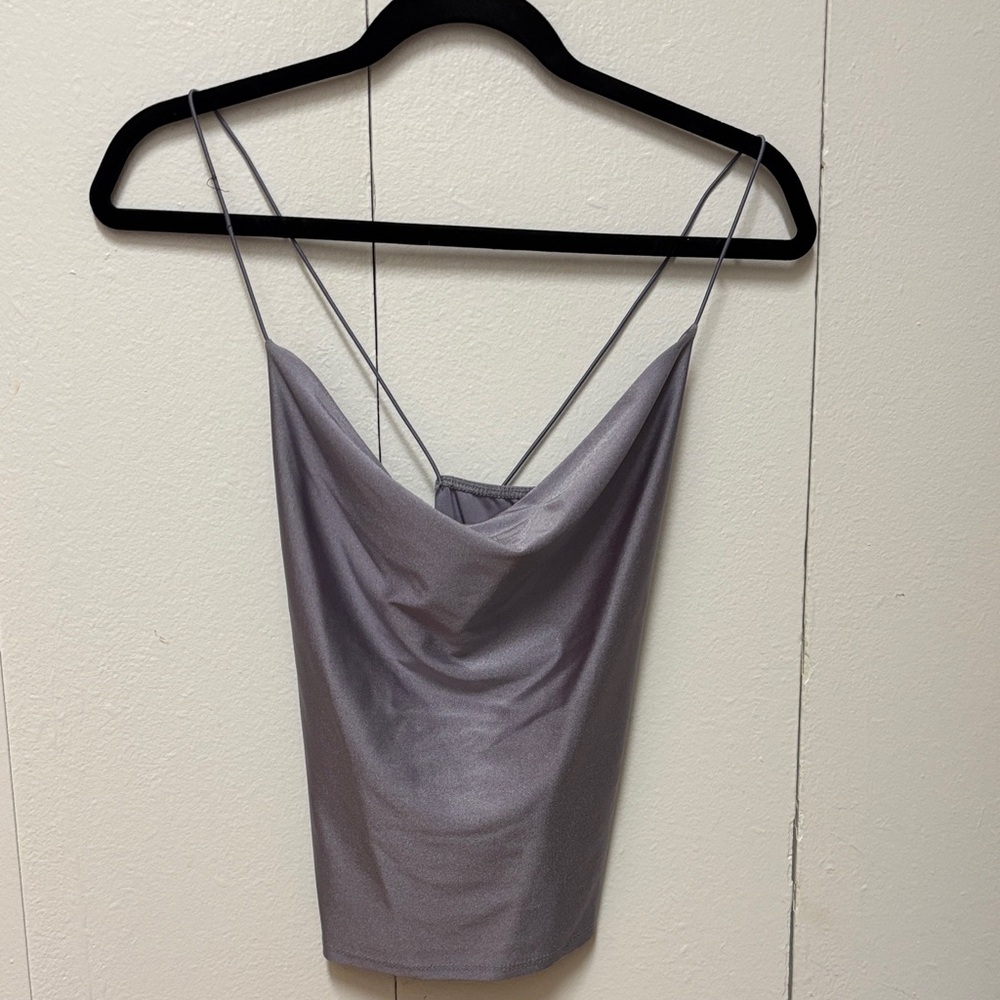 Lulu's Sleek Silver Cami Top